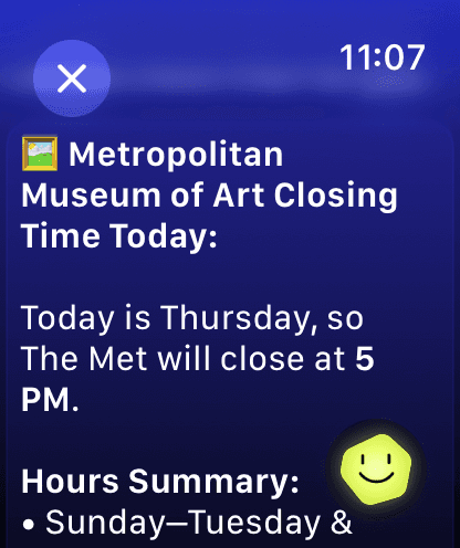 Museum closing time info